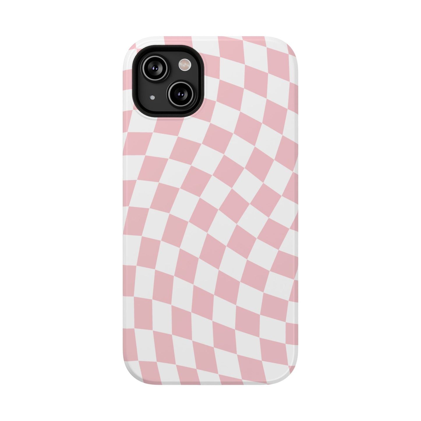 Pink Wavy Checkered iPhone Case