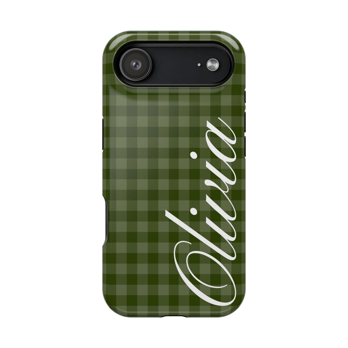 Custom Green Gingham iPhone Case