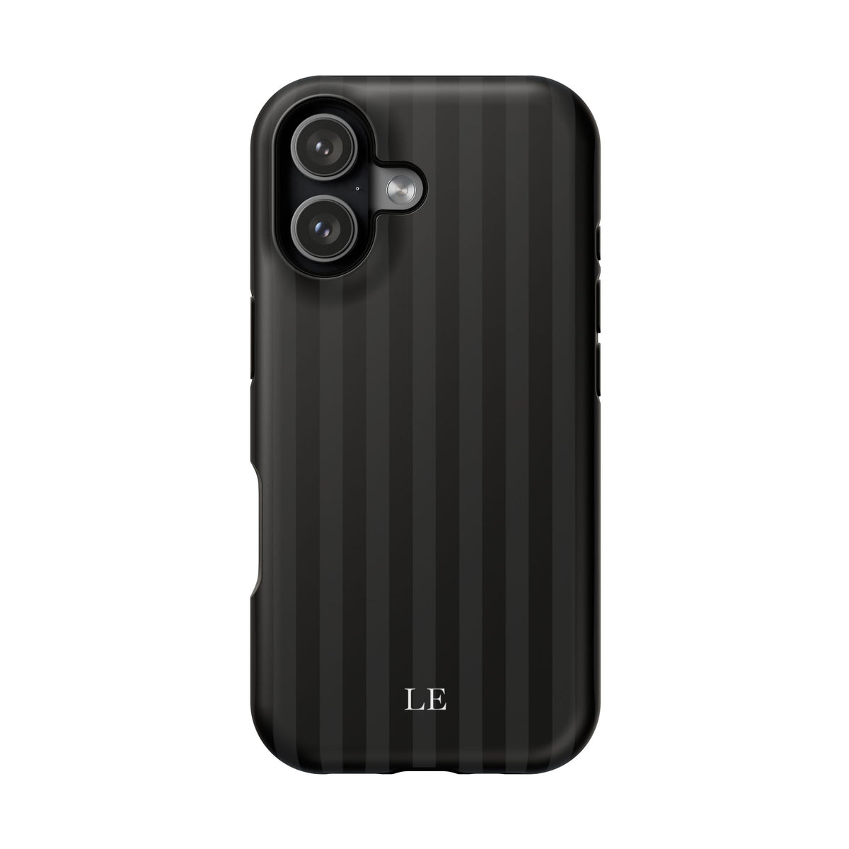 Custom Initials Black Stripes iPhone Case