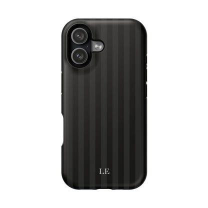 Custom Initials Black Stripes iPhone Case