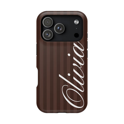 Custom Mocha Stripes iPhone Case