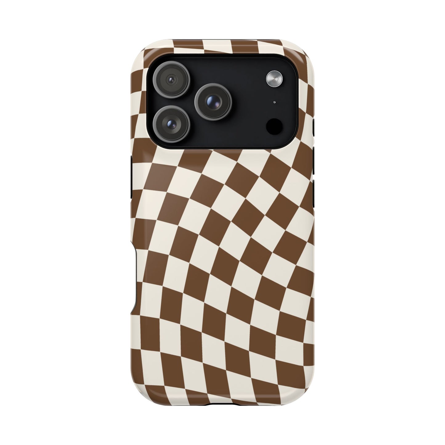 Brown Wavy Checkered iPhone Case