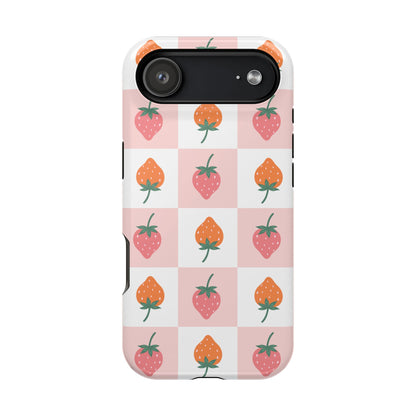 Strawberry Checkered iPhone Case