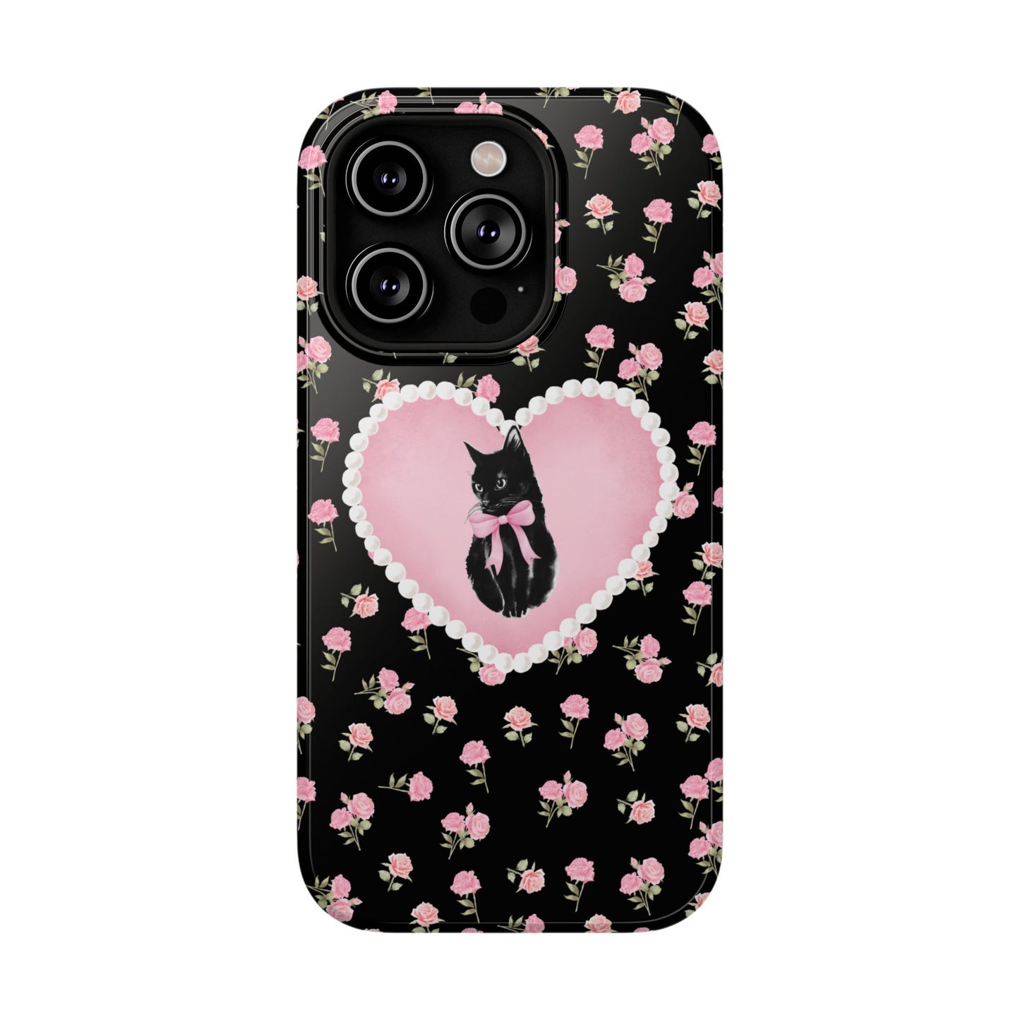 Black Féline Roses iPhone Case