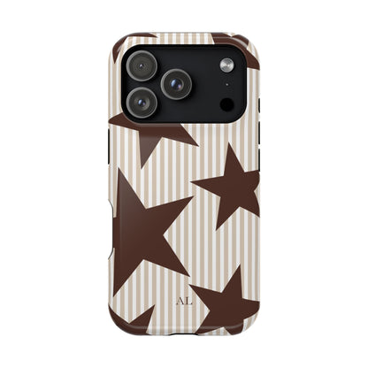 Custom Initials Mocha Star iPhone Case