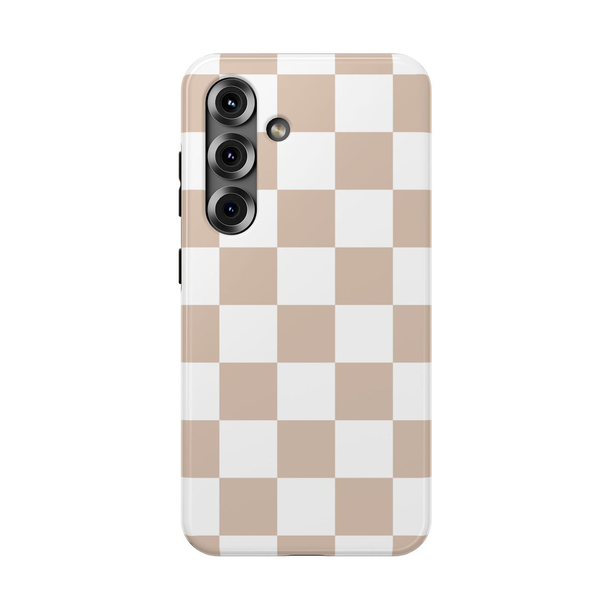 Beige & White Checkered Samsung Case