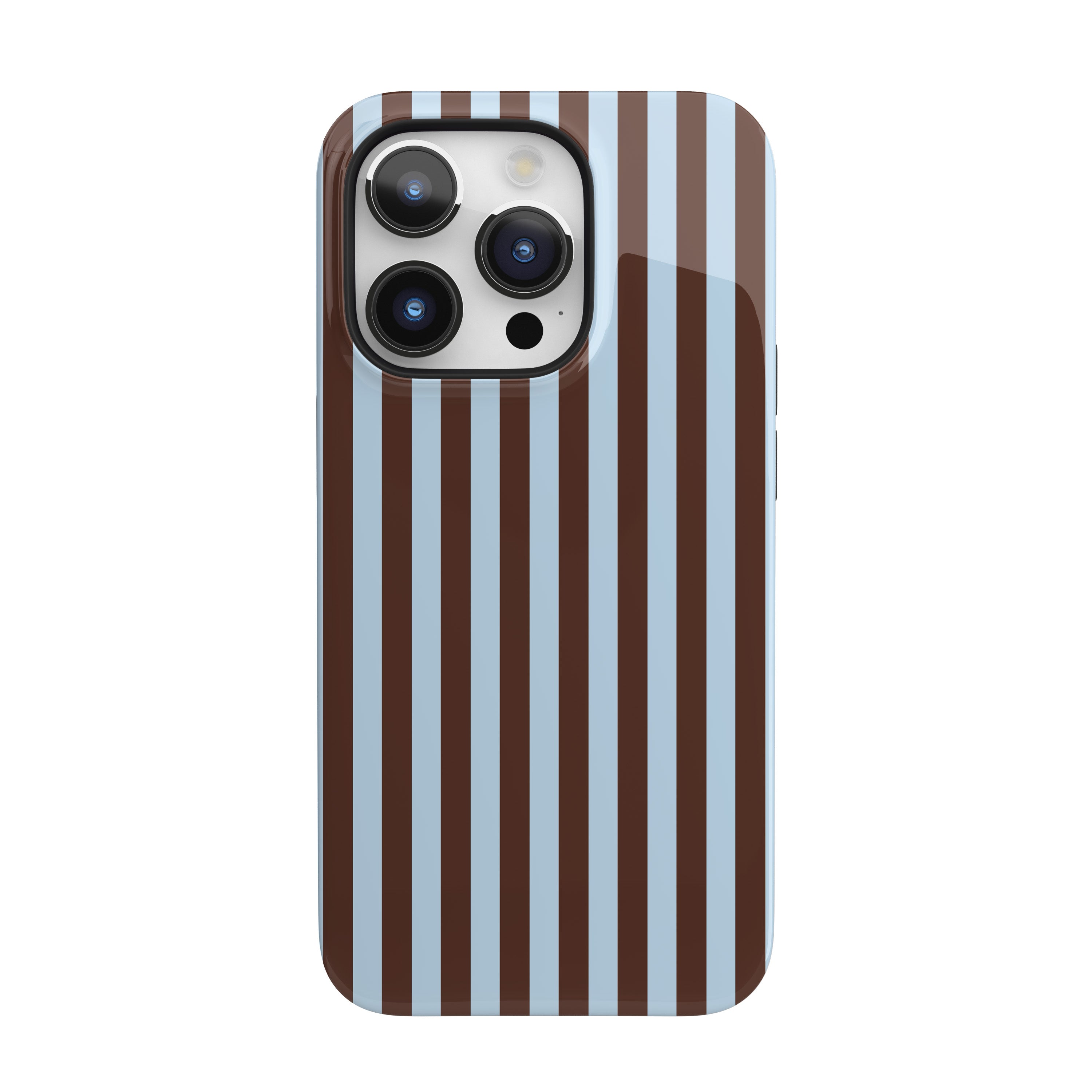 Blue Latte Stripes iPhone Case