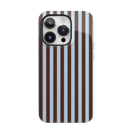 Blue Latte Stripes iPhone Case