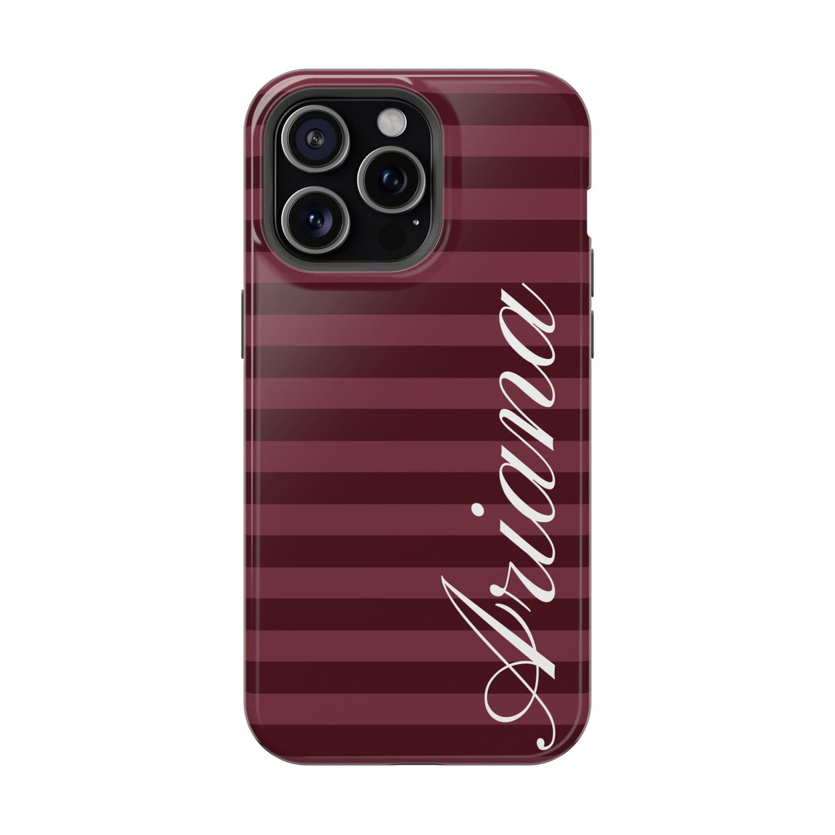 Custom Burgundy Classic Striped iPhone Case