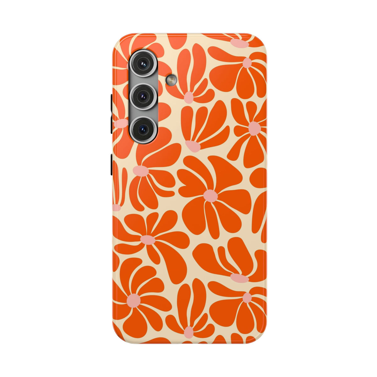 Orange Vintage Flowers Samsung Case