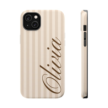 Custom Beige Stripes iPhone Case