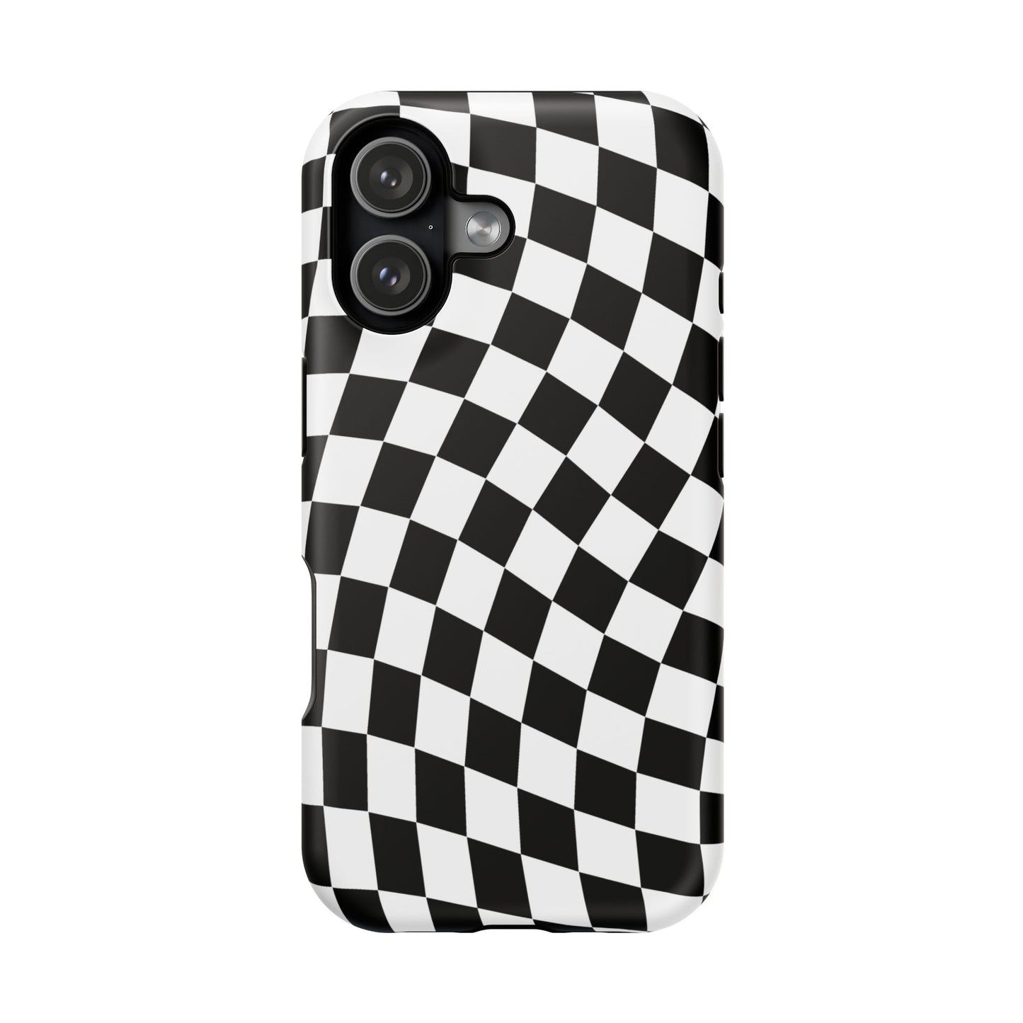 Black Wavy Checkered iPhone Case