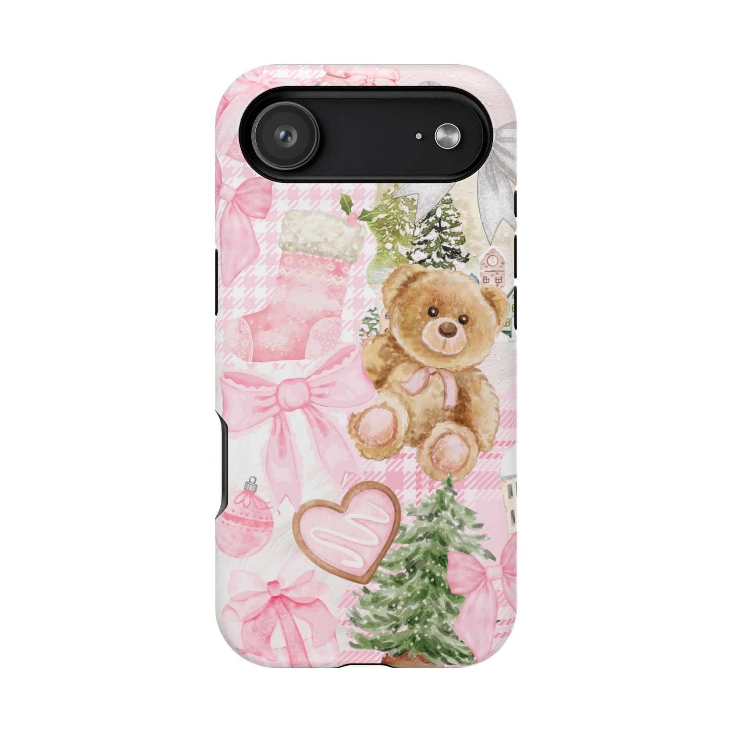 Pink Christmas Collage iPhone Case