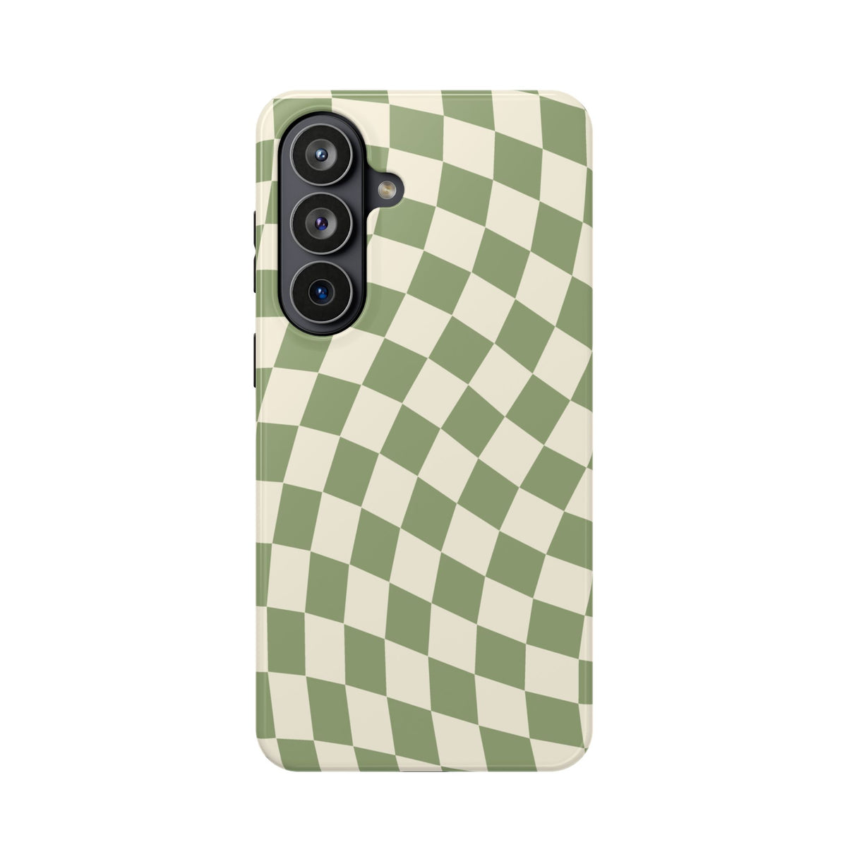 Green & Beige Wavy Checkered Samsung Case