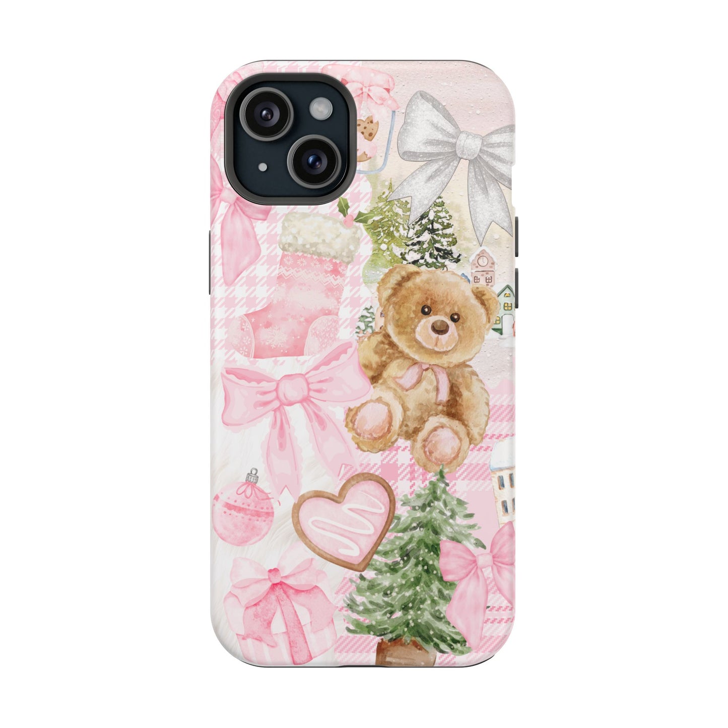 Pink Christmas Collage iPhone Case
