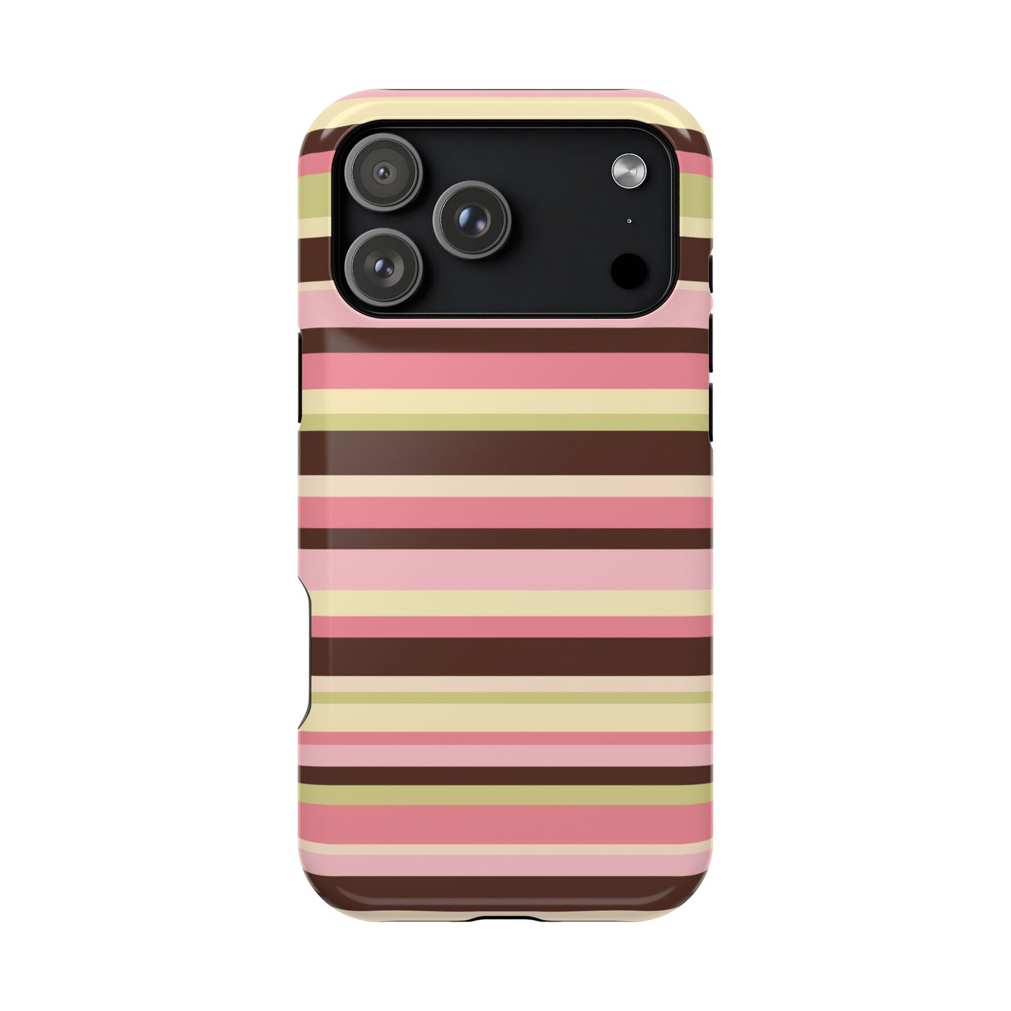 Strawberry Matcha Stripes iPhone Case