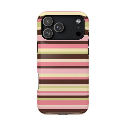 Strawberry Matcha Stripes iPhone Case