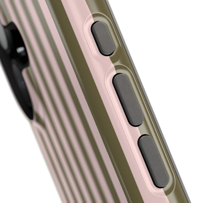Pink Pistachio Stripes iPhone Case