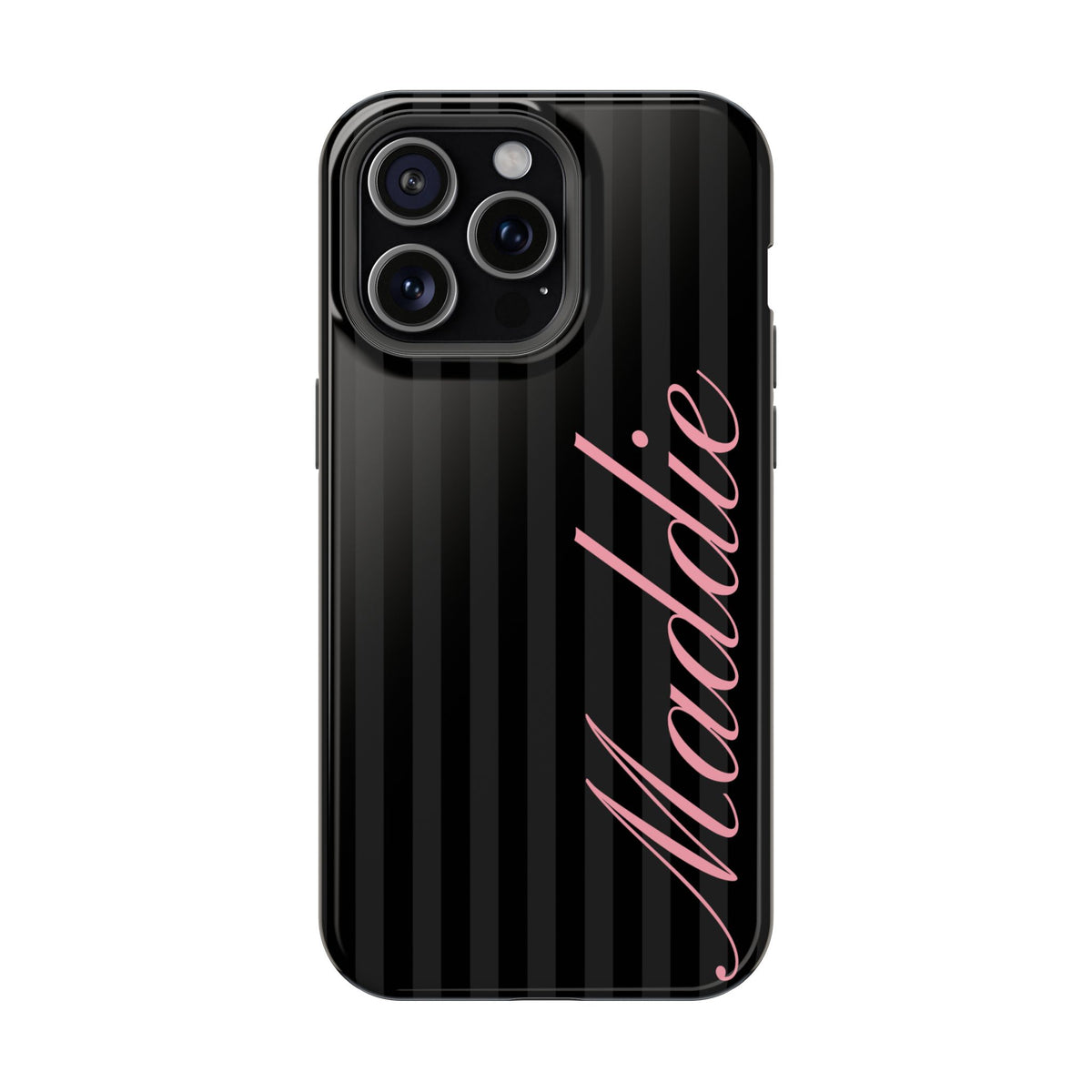 Custom Pink Black Stripes iPhone Case