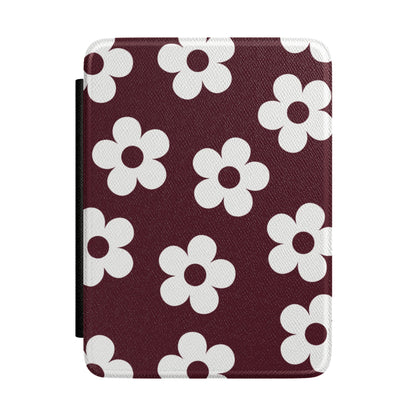 Burgundy Flowers Kindle Case