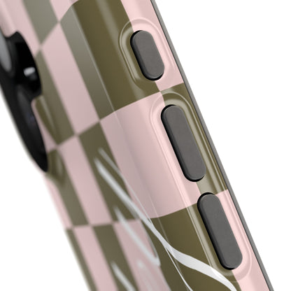 Custom Pistachio Checkered iPhone Case