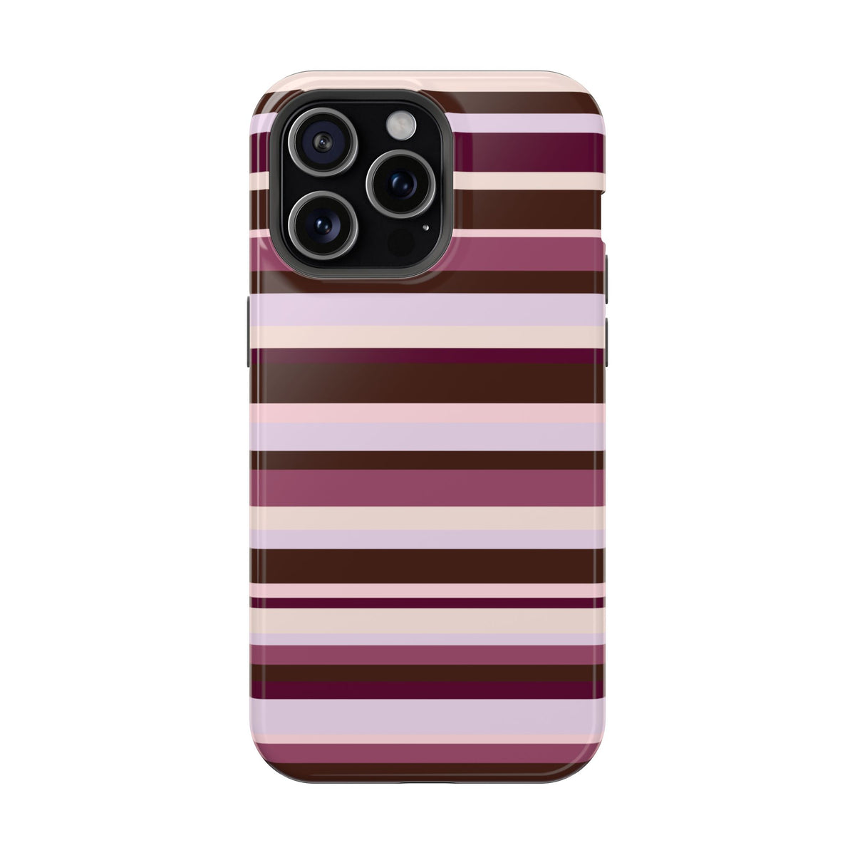 Berry Mocha Stripes iPhone Case