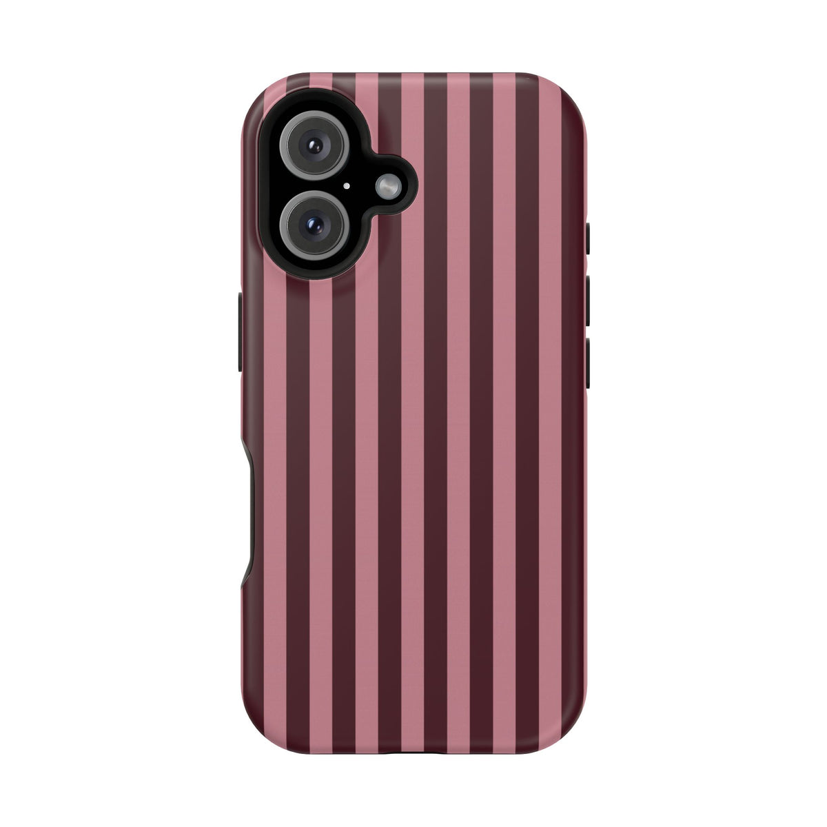 Burgundy & Pink Stripes iPhone Case