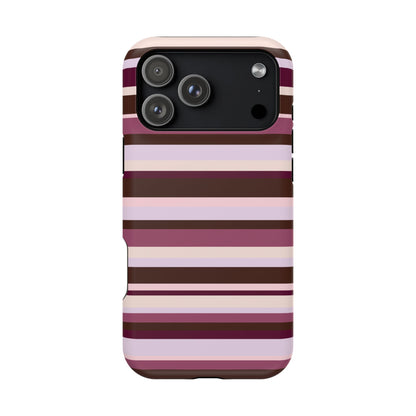 Berry Mocha Stripes iPhone Case