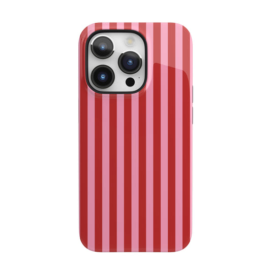 Cherry Blush Stripes iPhone Case