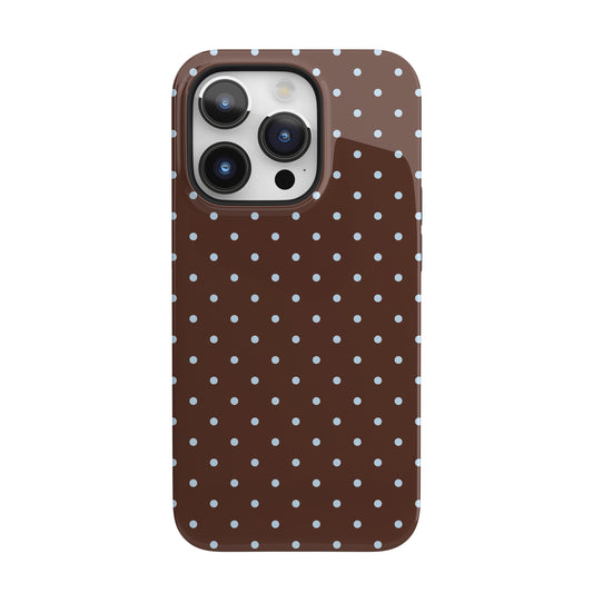 Blue Latte Mini Polka Dots iPhone Case