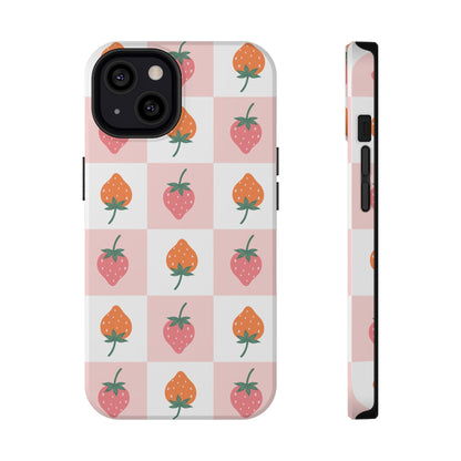 Strawberry Checkered iPhone Case