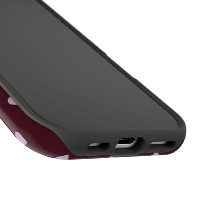 Burgundy & Purple Little Hearts iPhone Case