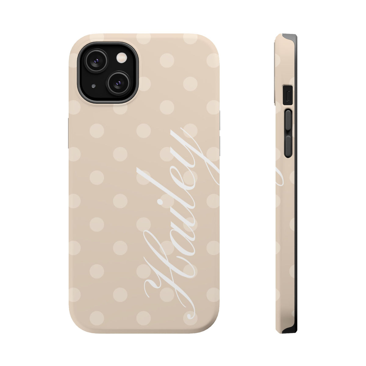 Custom Beige Polka Dots iPhone Case