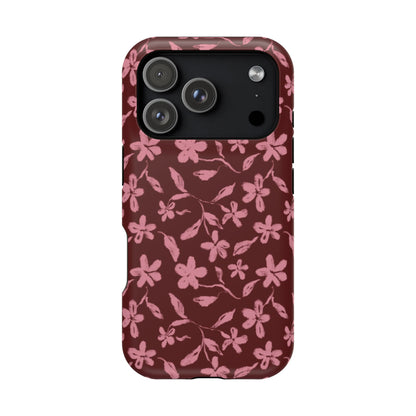 Burgundy Petals iPhone Case