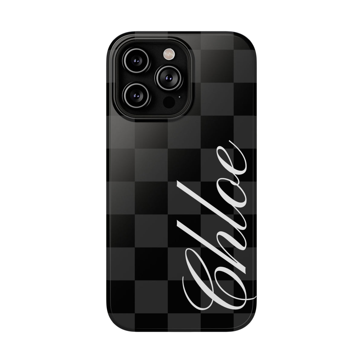 Custom Black Checkered iPhone Case