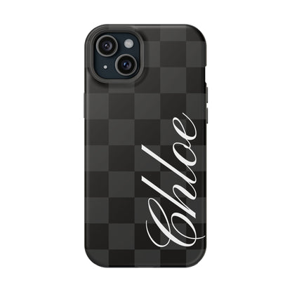 Custom Black Checkered iPhone Case