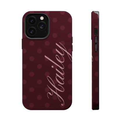 Custom Burgundy Polka Dots iPhone Case