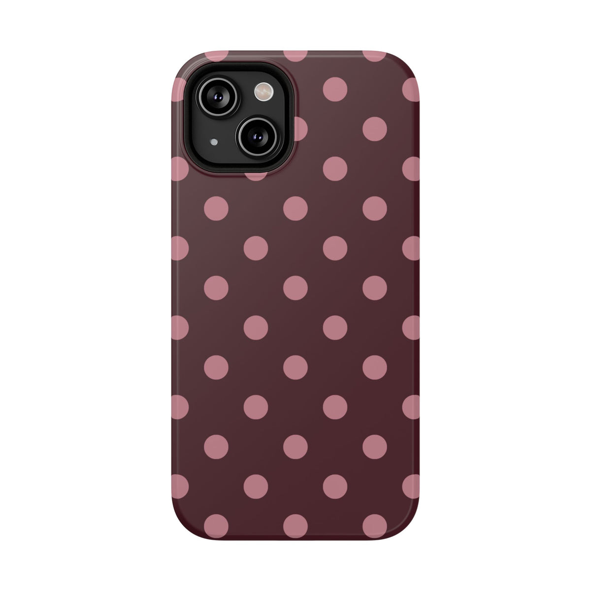 Burgundy & Pink Polka Dots iPhone Case