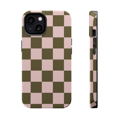 Pink Pistachio Checkered iPhone Case
