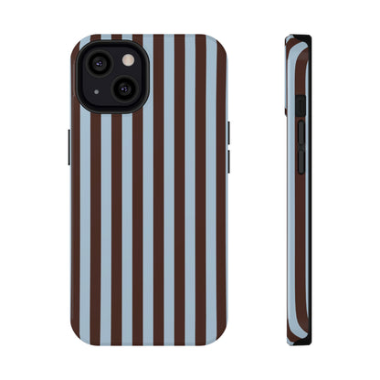 Blue Latte Stripes iPhone Case
