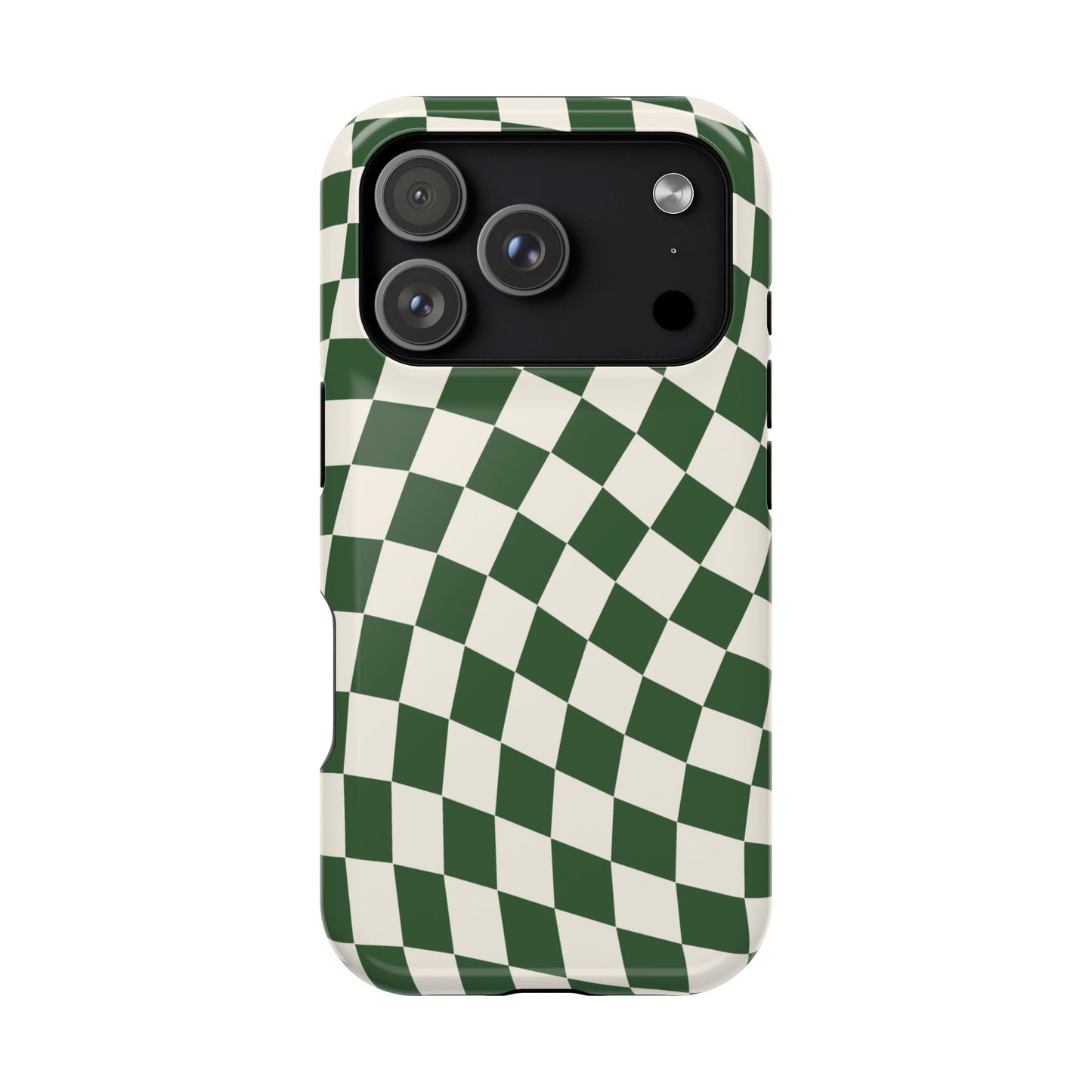 Green Wavy Checkered iPhone Case