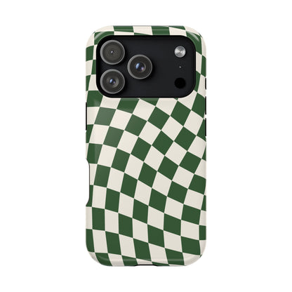 Green Wavy Checkered iPhone Case
