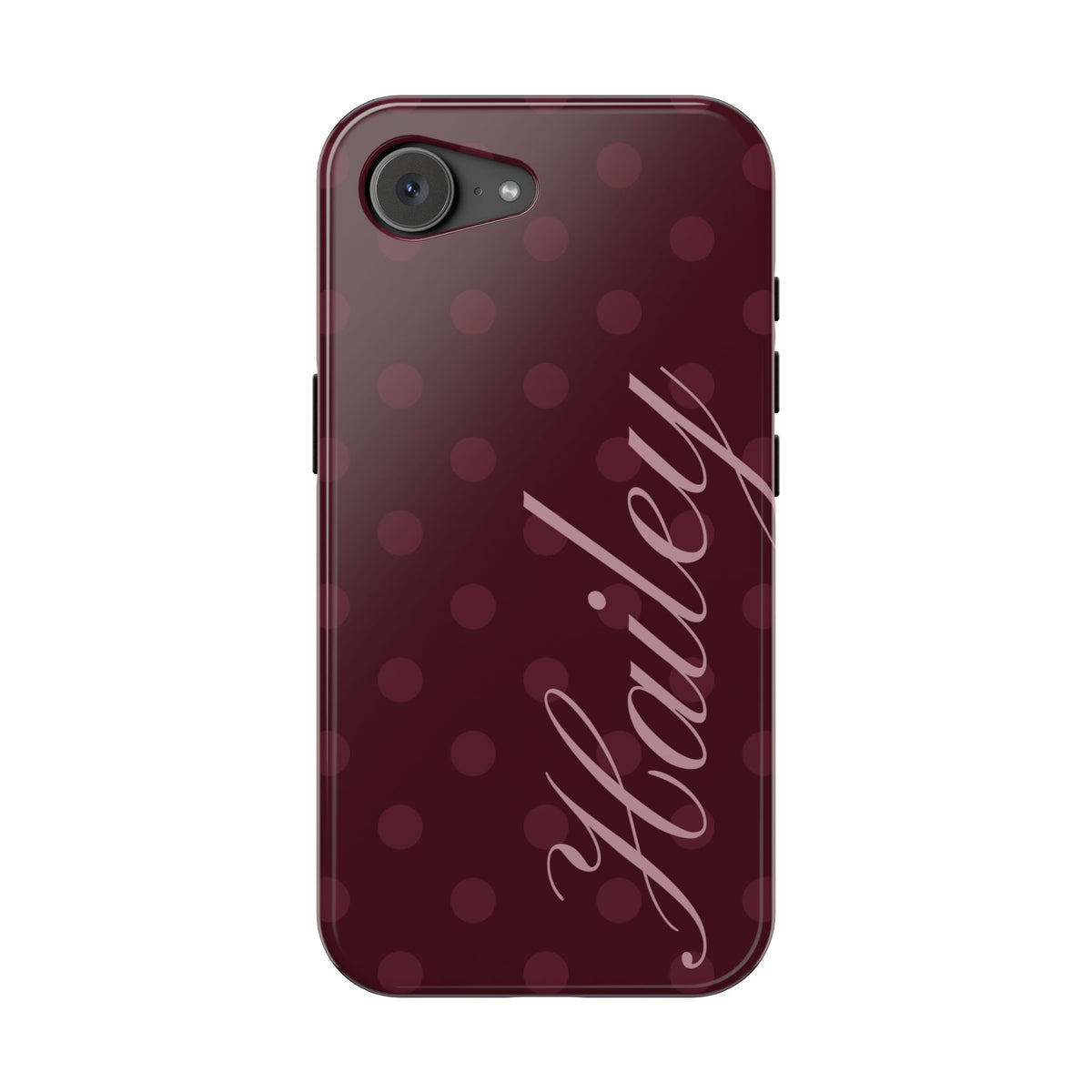 Custom Burgundy Polka Dots iPhone Case