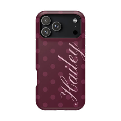 Custom Plum Polka Dots iPhone Case