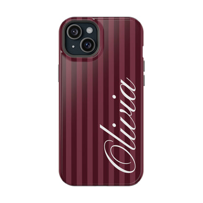Custom Burgundy Stripes iPhone Case