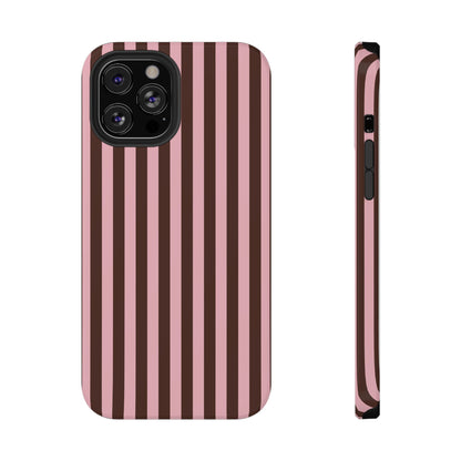 Pink Latte Stripes iPhone Case