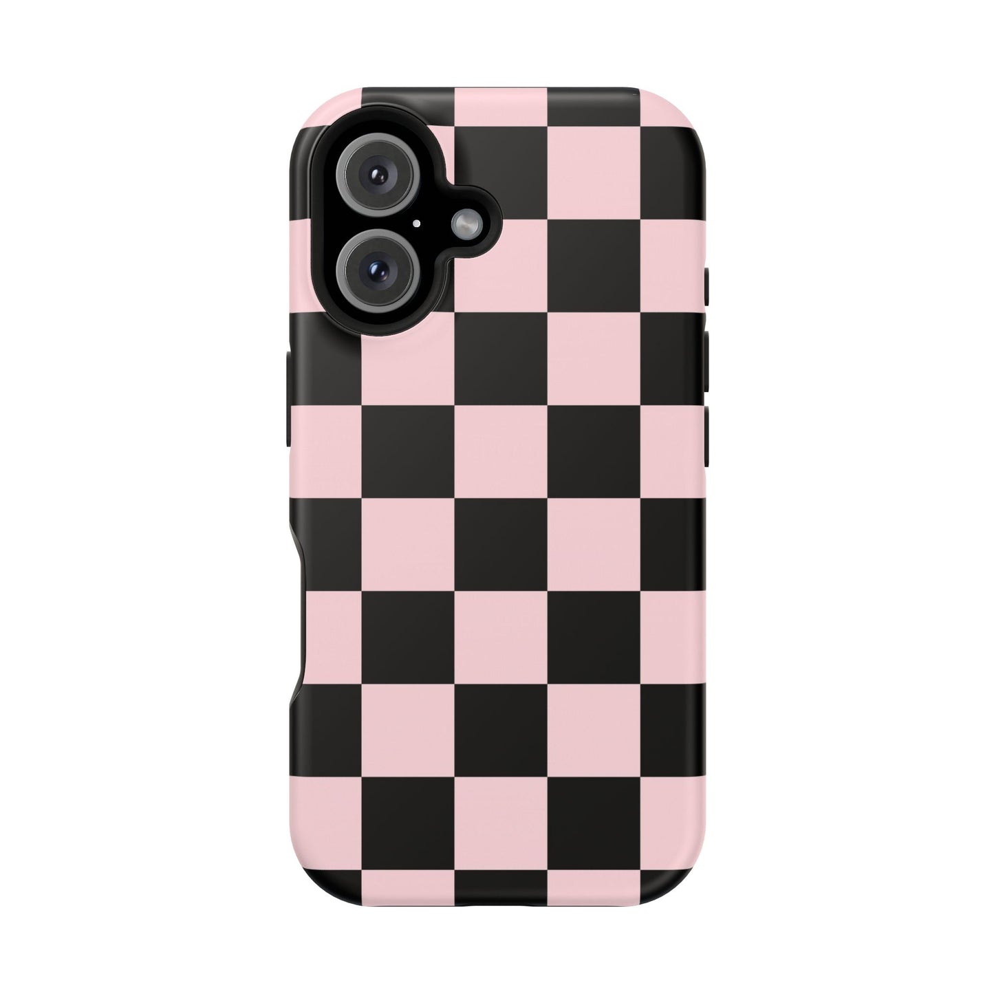 Pink & Black Checkered iPhone Case