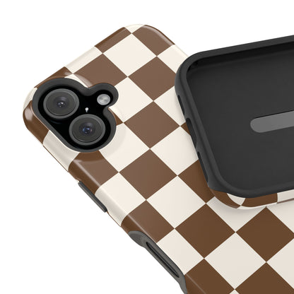 Brown Checkered iPhone Case from Stella Cases