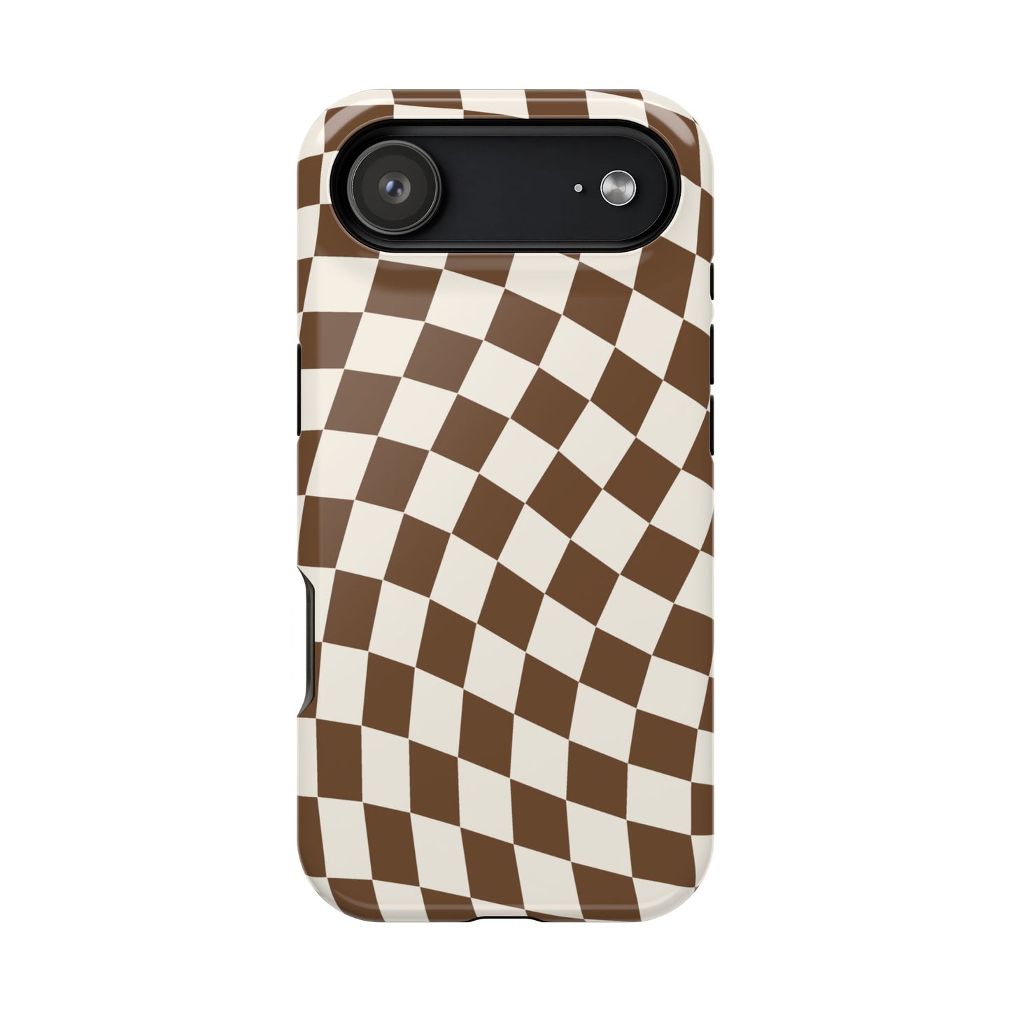 Brown Wavy Checkered iPhone Case