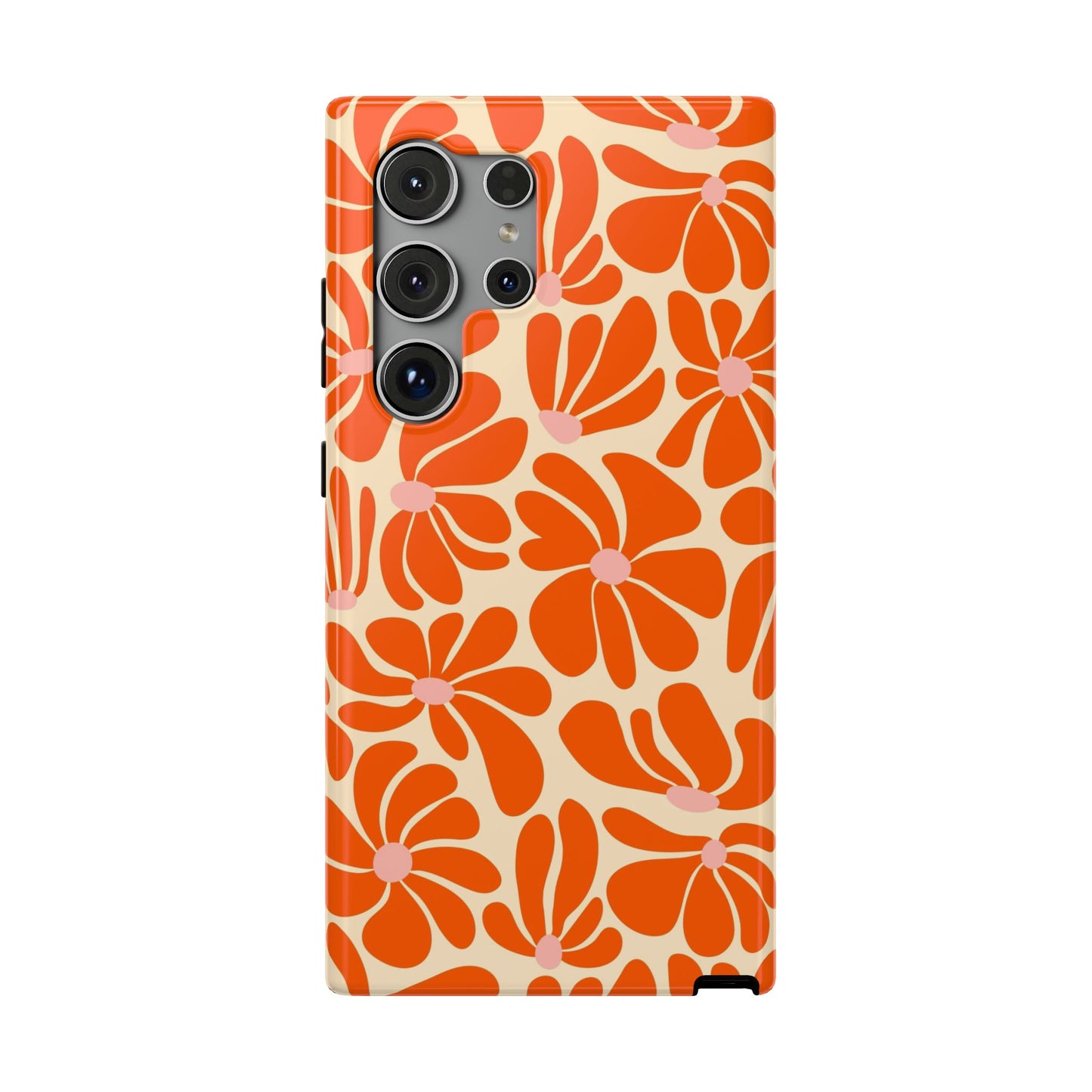 Orange Vintage Flowers Samsung Case